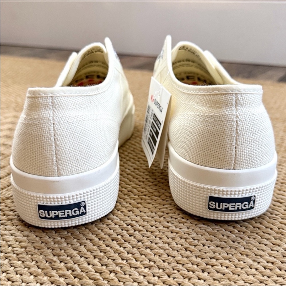 Superga Women's 2790 Beige-Natural Canvas Platform Sneaker—7.5 - Picture 12 of 13